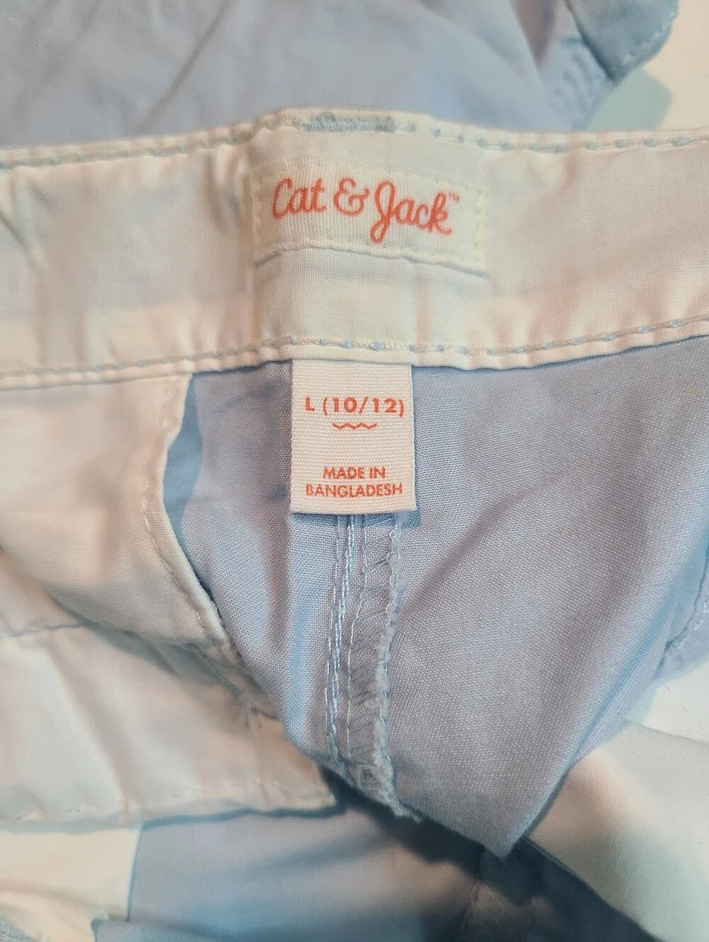 Kids  Light Blue Flat Front Shorts